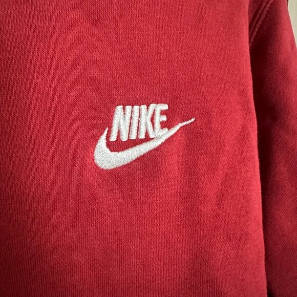 Nike Mens Sportswear Club Fleece Crew Sweatshirt Red Size Small Pullover - Picture 6 of 8